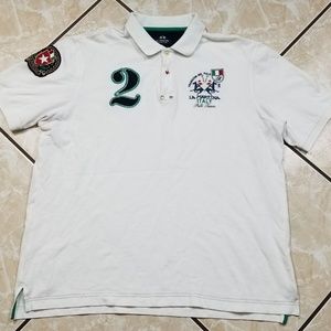 La Martina World Summer Polo Shirt White Men's XL